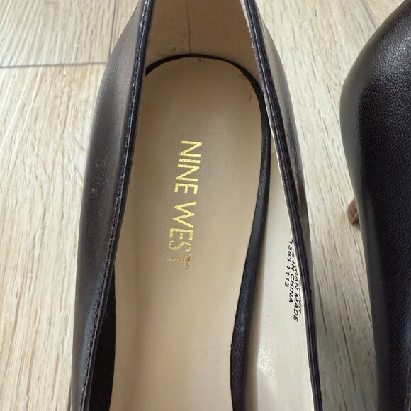 NWOT 🤎 Nine West Dark Brown Leather Ariana Pointed Toe Pumps – Size 9M - Picture 3 of 8
